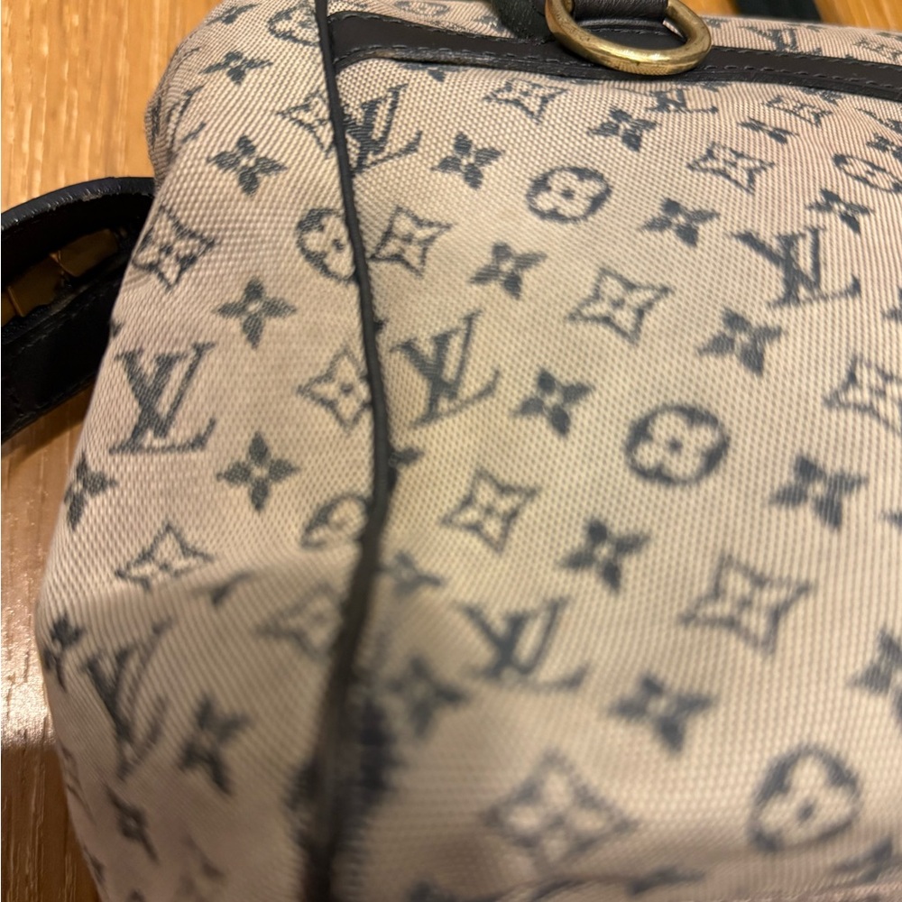 Vintage Louis Vuitton Monogram Demin Bag - Navy and Cream - Picture 6 of 12